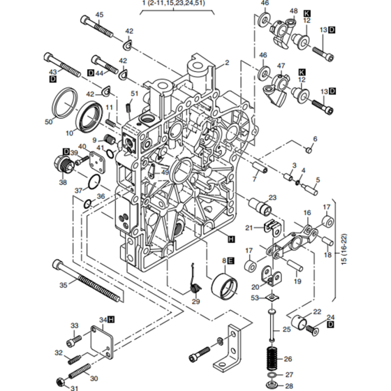 Timing Cover Assembly for Hatz 1B40 Engines