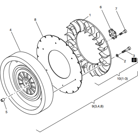 Blower, Flywheel Assembly for Hatz 1B40 Engines