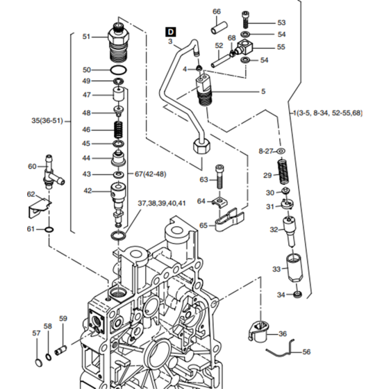 Injection Equipment Assembly for Hatz 1B40 Engines