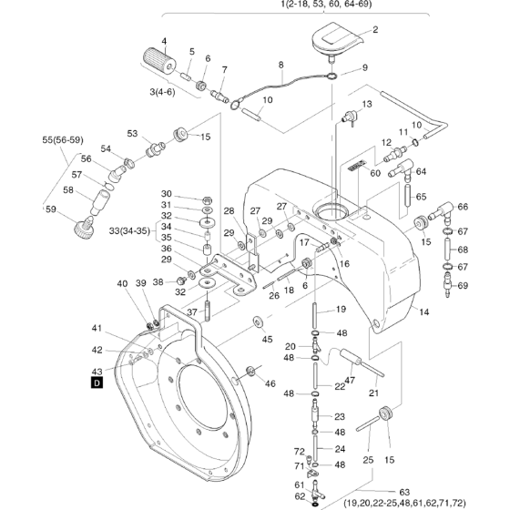 Fuel-e Assembly for Hatz 1B50 (50.16) (50.10) Z Equipments Engine