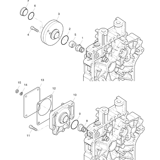 Mount. Parts Hydr. Pump Assembly for Hatz 1B50 (50.16) (50.10) Z Equipments Engine