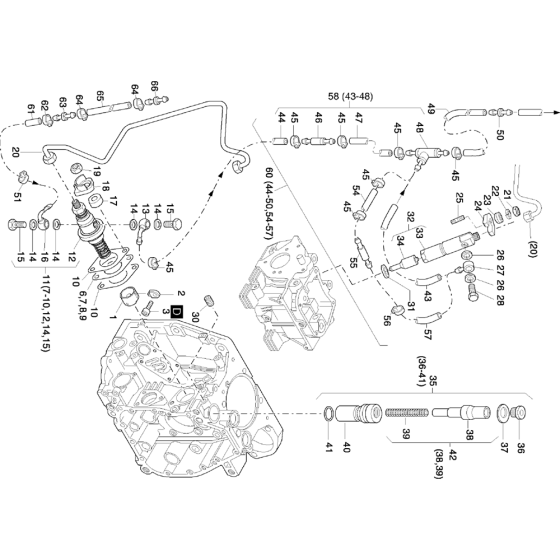 Extra Fuel Device, Inkection Equipment Assembly for Hatz 1D41 (41.22, 41.21) M Basic Engine