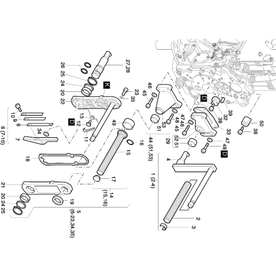 Starting Handle Assembly for Hatz 1D41 (41.22, 41.21) Z Equipments