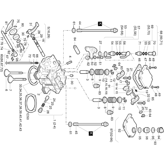 Cylinder Head Assembly for Hatz 1D41 (41.22, 41.21) M Basic Engine