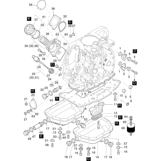 Crankcase-b Assembly fot Hatz 1D42 (42.11, 42.10) M Basic Engine