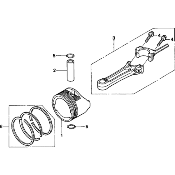 Piston/Connecting Rod Assembly for Honda GCV160A Engines