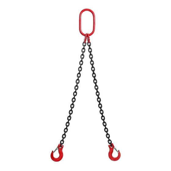 1 metre 7mm 2-Leg Chain Sling with Clevis Sling Hooks with Safety Catch