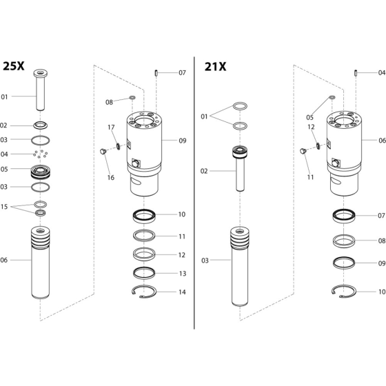 Cylinder Assembly for Belle 20-21X Breakers