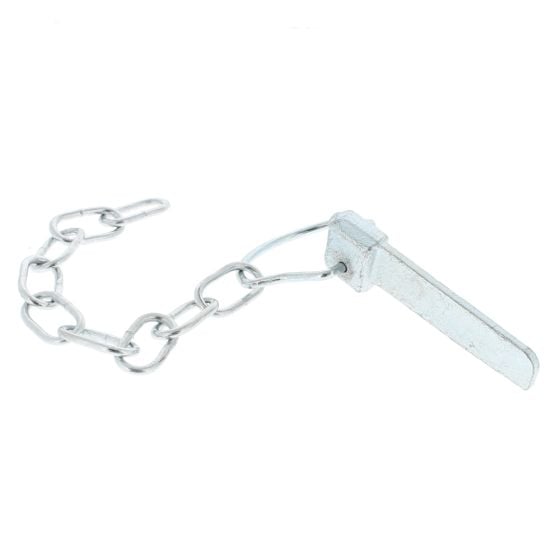 Cotter Pin & Chain Zinc Plated - Spring Loaded Ring w/ Flat Type Pin