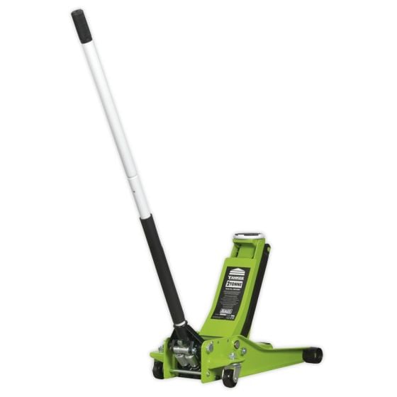 Trolley Jack 2tonne Low Entry Rocket Lift Hi-Vis Green Sealey Part No. 2001LEHV