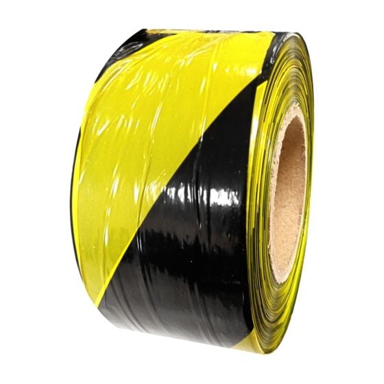 Non Adhesive Zebra Tape, Chevron Style, 70mm Wide, Yellow/Black, 500m