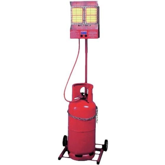 Twin Propane Trolley Heater - Complete With Gas Hose & 37 Mbar Regulator