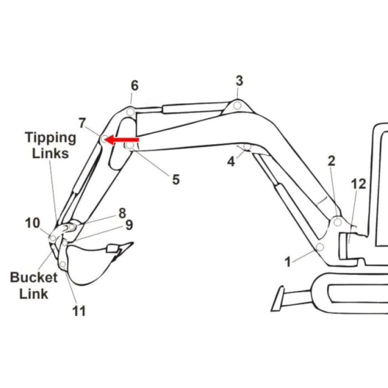 Bush (Position 7) fits Kubota KX015-4 Mini Excavator - Non-Genuine