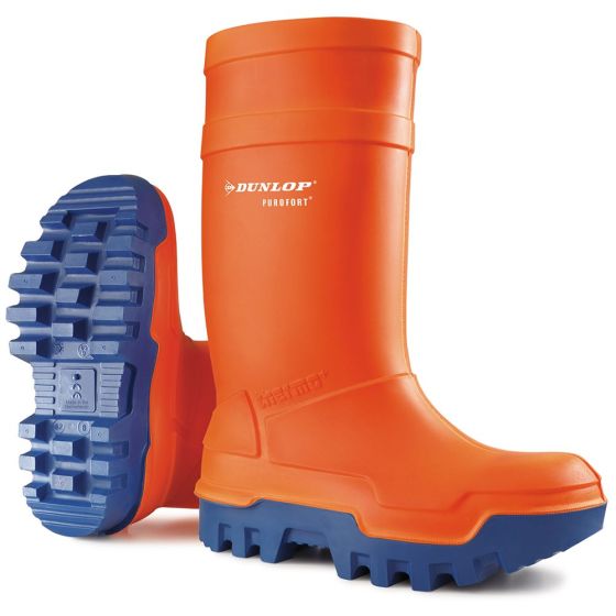 Purofort Thermo+ Wellington Boot Full Safety Steel Toe Cap Orange Size 09