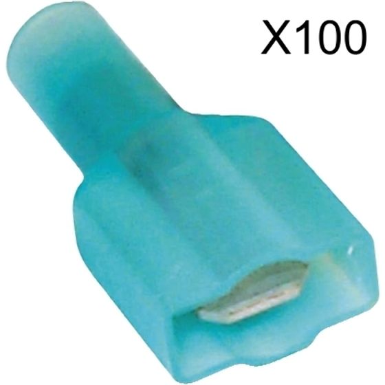 Male Blade Terminal, Colour: Blue, Tab: 6.3mm, Pack of 100