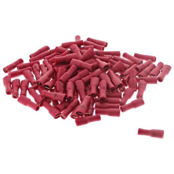 Red 4.8mm Insulated Female Spade Terminal - Pack of 100