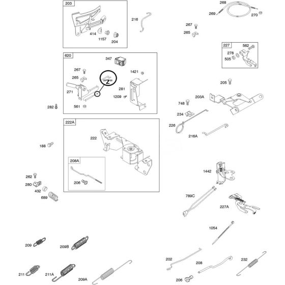 Control Assembly for Briggs and Stratton Model No.385447-0208-G2 Horizontal Shaft Engine