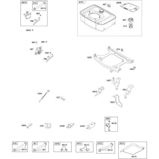 Fuel Supply Assembly for Briggs and Stratton Model No.385447-3075-G1 Horizontal Shaft Engine