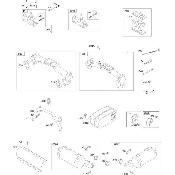 Intake Manifold Assembly for Briggs and Stratton Model No.385447-3075-G1 Horizontal Shaft Engine