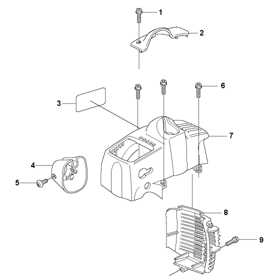 Cylinder Cover Assembly for Husqvarna 223L Brushcutters