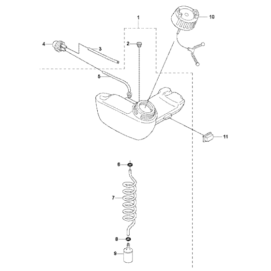 Fuel Tank Assembly for Husqvarna 223R Brushcutters