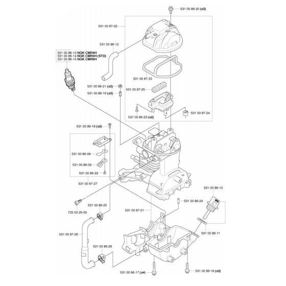 Cylinder & Crankcase for Husqvarna
