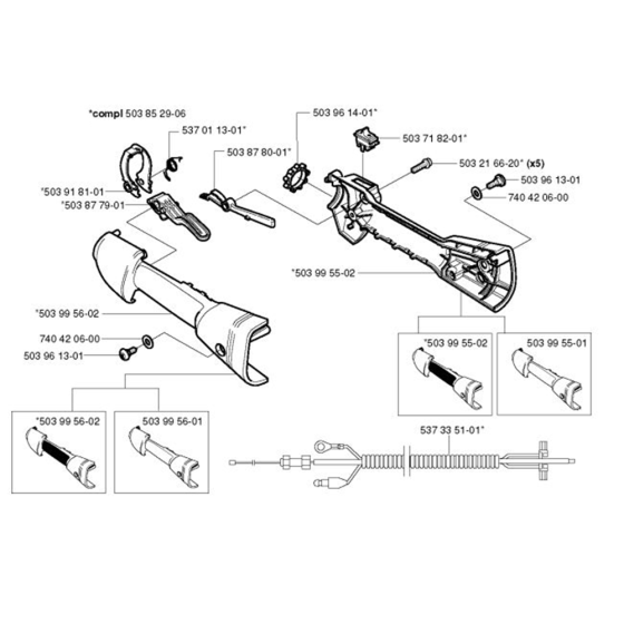 Handle & Controls for Husqvarna 224 L