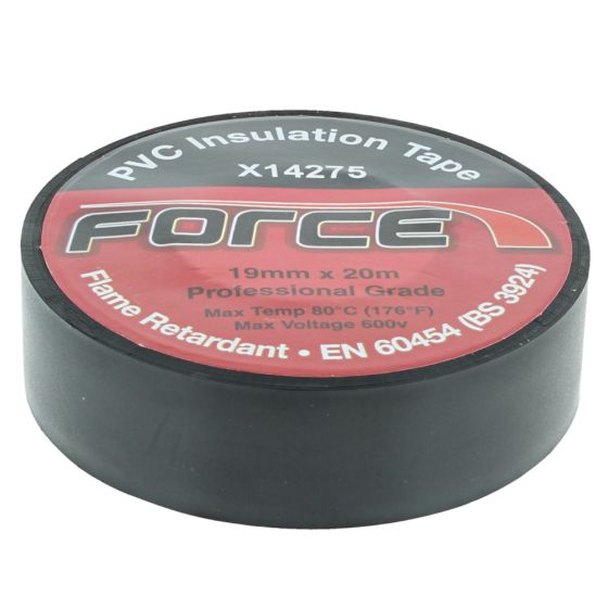 Black PVC Insulation Tape - 19mm x 20m Rolls (Sold Individually)