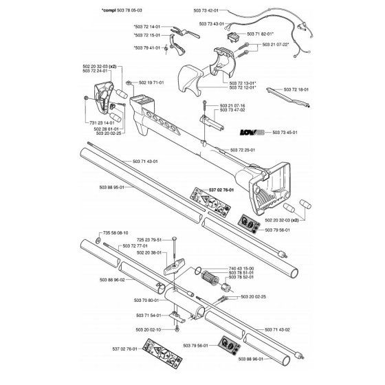 Shaft & Handle  for Husqvarna 225 L Trimmer/ Edgers