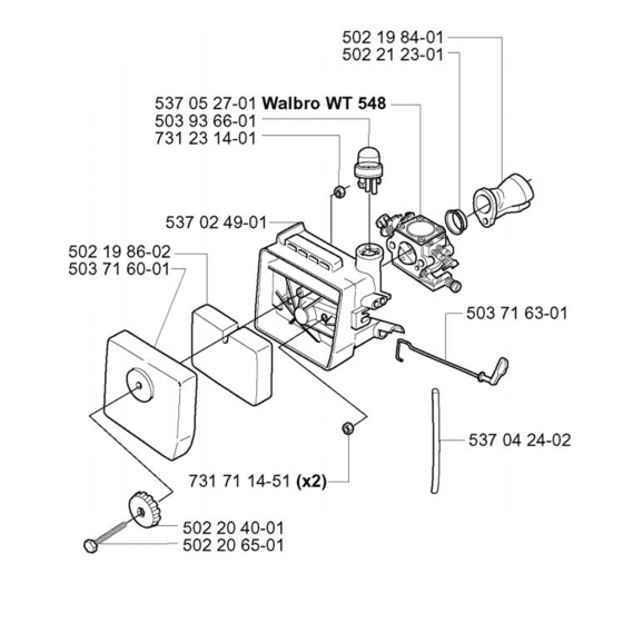 Carburetor & Air Filter for Husqvarna