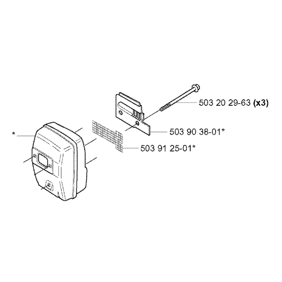 Muffler Assembly for Husqvarna 225RD Brushcutters