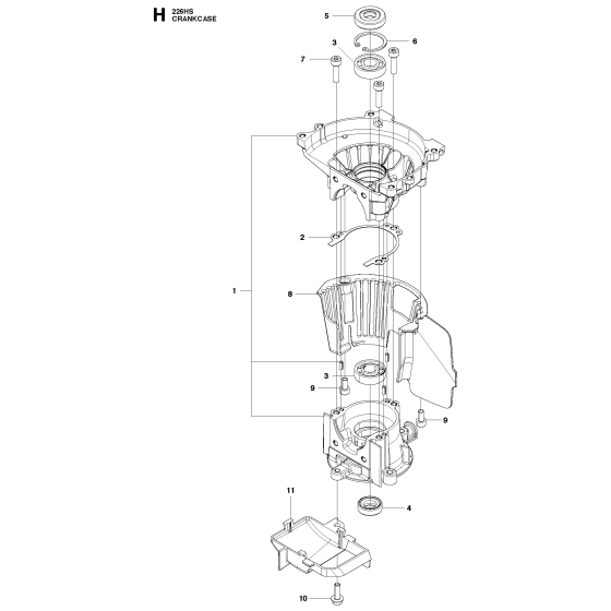 Crankcase Assembly for Husqvarna 226 HS75 S Hedge Trimmers