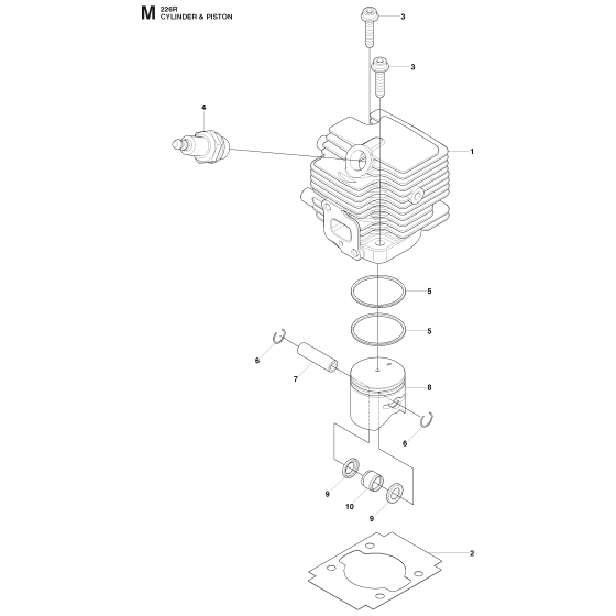 Cylinder Piston Assembly for Husqvarna 2256R Brushcutters