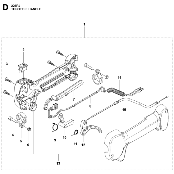 Throttle Controls Assembly for Husqvarna 226RJ Brushcutters