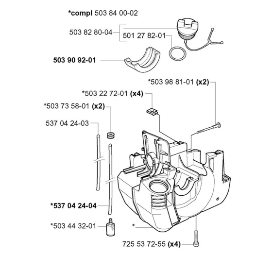 Crankcase for Husqvarna 227 L Trimmer/ Edgers