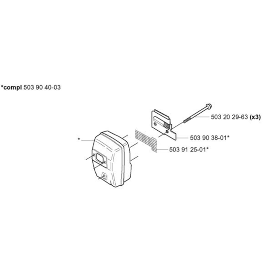 Muffler for Husqvarna 227 L Trimmer/ Edgers