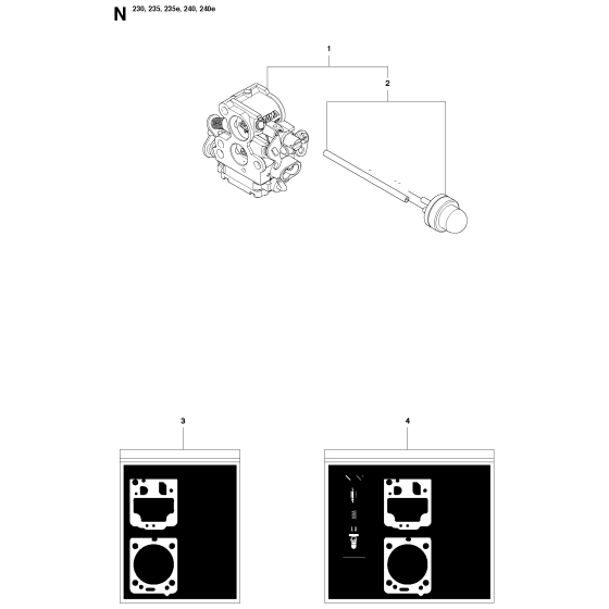 Carburetor Details Assembly for Husqvarna 230 Chainsaw