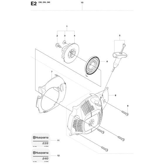 Starter Assembly for Husqvarna 230 Chainsaw