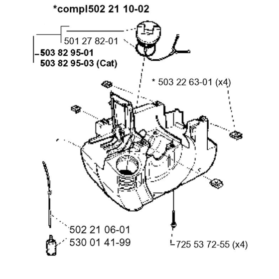 Crankcase for Husqvarna 232 L Trimmer/ Edgers