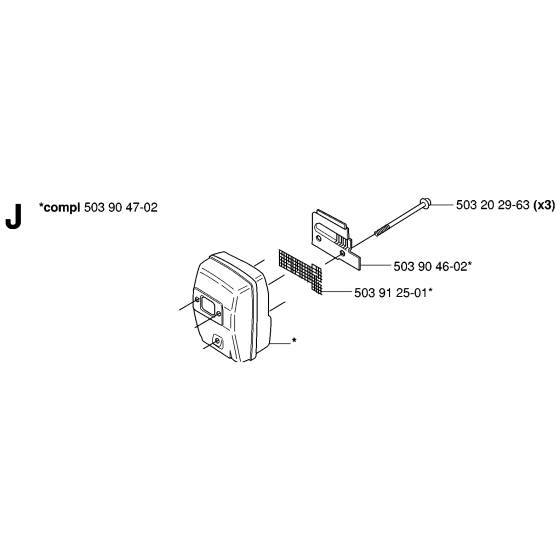 Muffler Assembly for Husqvarna 232R Brushcutters