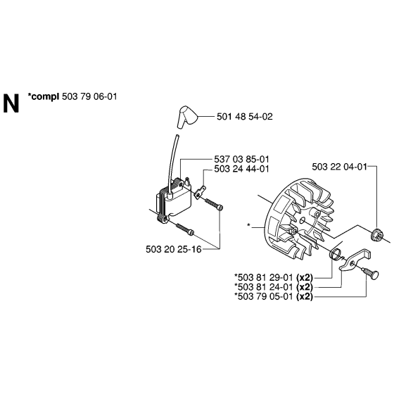 Ignition System Assembly for Husqvarna 232R Brushcutters