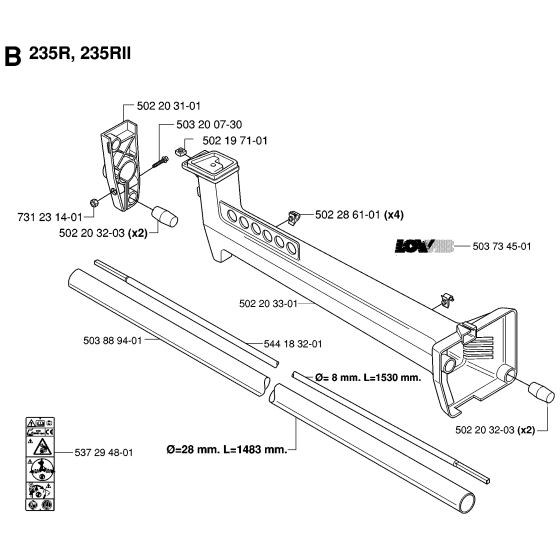 Tower Assembly for Husqvarna 232R Brushcutters