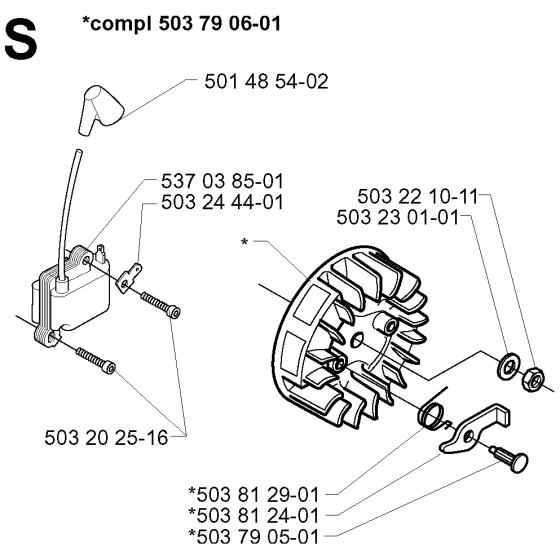 Ignition System Assembly for Husqvarna 232RJ Brushcutters