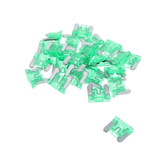 30 AMP Green Low Profile Mini Blade Fuses (25 Pack)