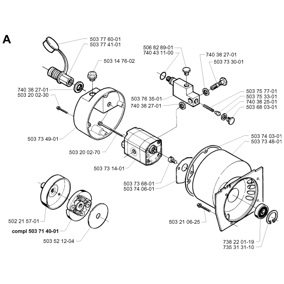 Hydraulic Pump - Motor Assembly for Husqvarna 235P Pole Pruners