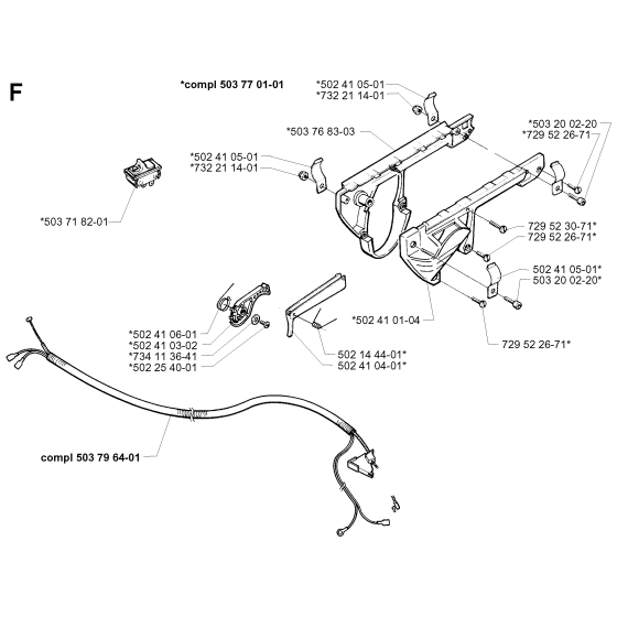 Handle & Controls Assembly for Husqvarna 235P Pole Pruners