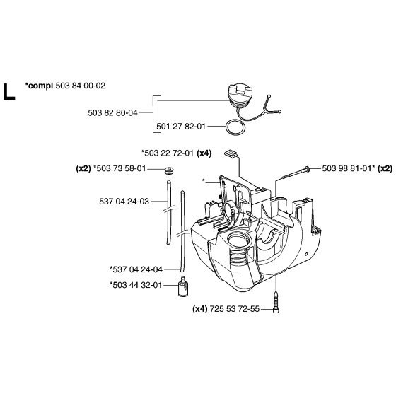 Housing Assembly for Husqvarna 235R Brushcutters