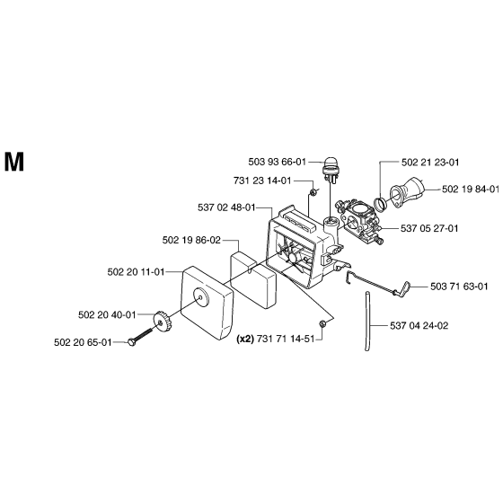 Carburetor & Air Filter Assembly for Husqvarna 235R Brushcutters