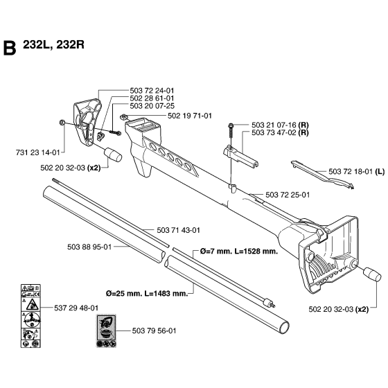 Shaft No.2 Assembly for Husqvarna 235R Brushcutters