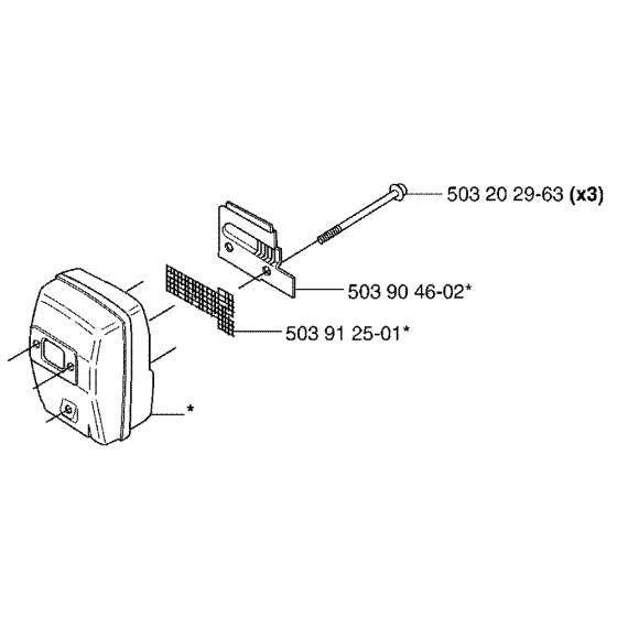 Muffler Assembly for Husqvarna 235R Brushcutters